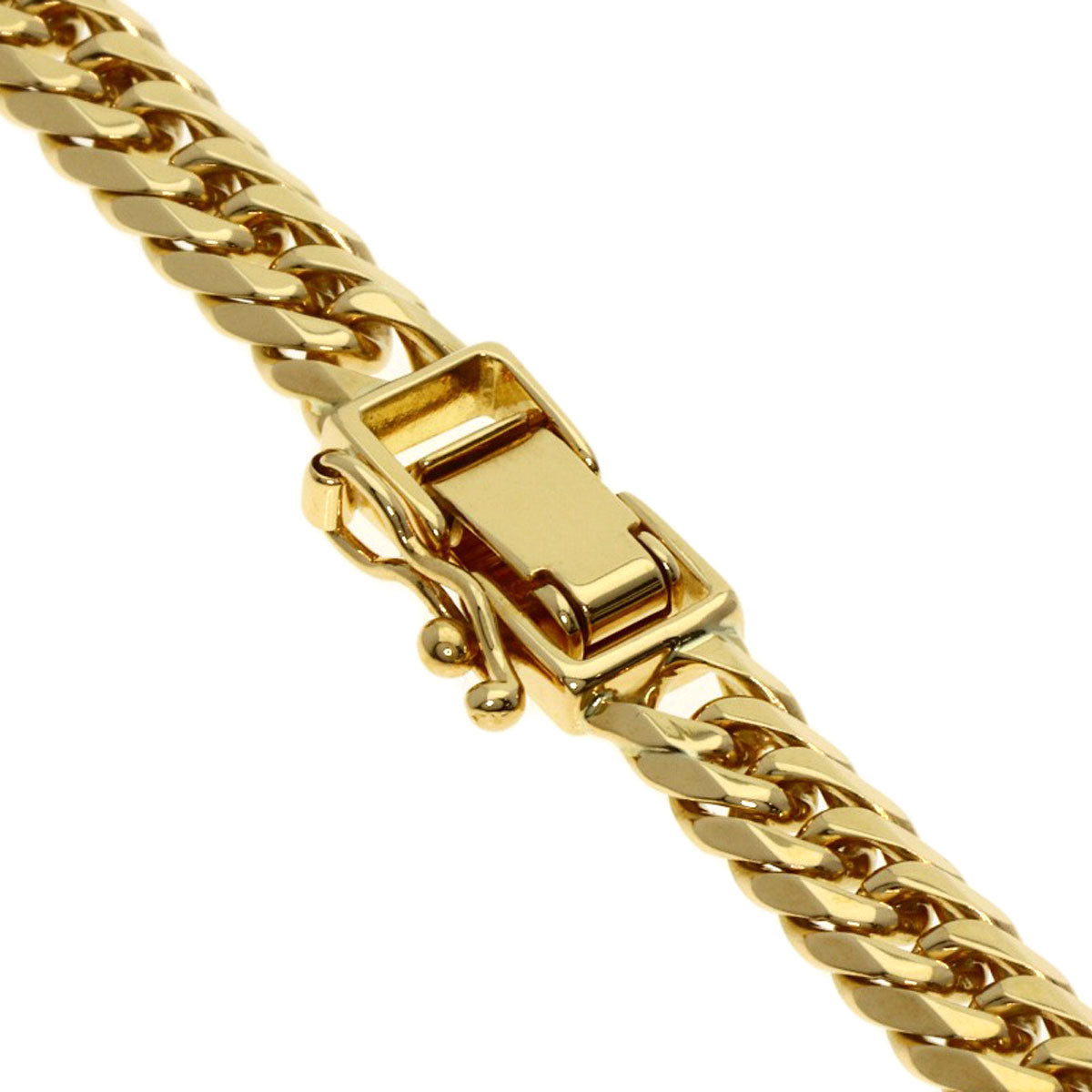 Curb chain Kihei 6-sided double Necklace K18 Yellow Gold 49.6g　mens