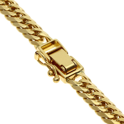 Curb chain Kihei 6-sided double Necklace K18 Yellow Gold 49.6g　mens
