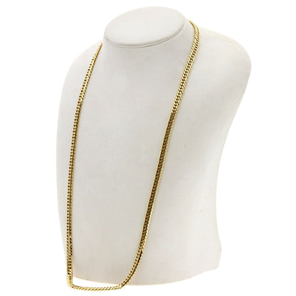 Curb chain Kihei 6-sided double Necklace K18 Yellow Gold 49.6g　mens