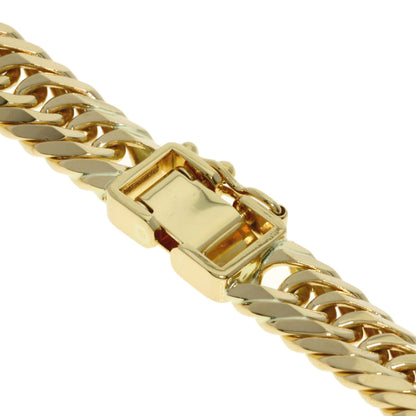 Curb chain Kihei triple 8-sided Bracelet K18 Yellow Gold 30.2g　mens