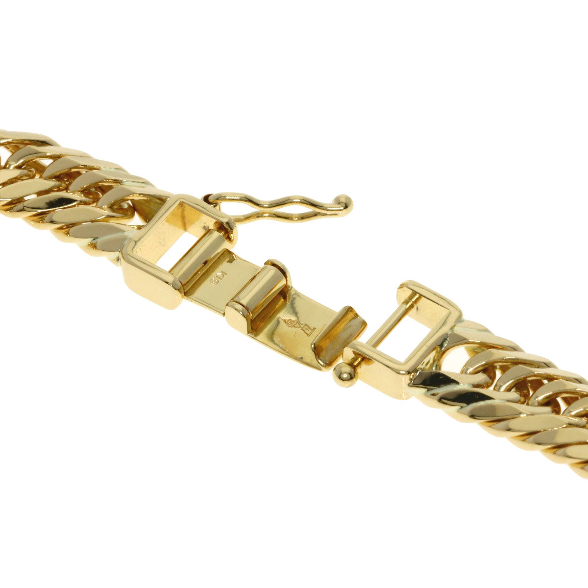Curb chain Kihei triple 8-sided Bracelet K18 Yellow Gold 30.2g　mens