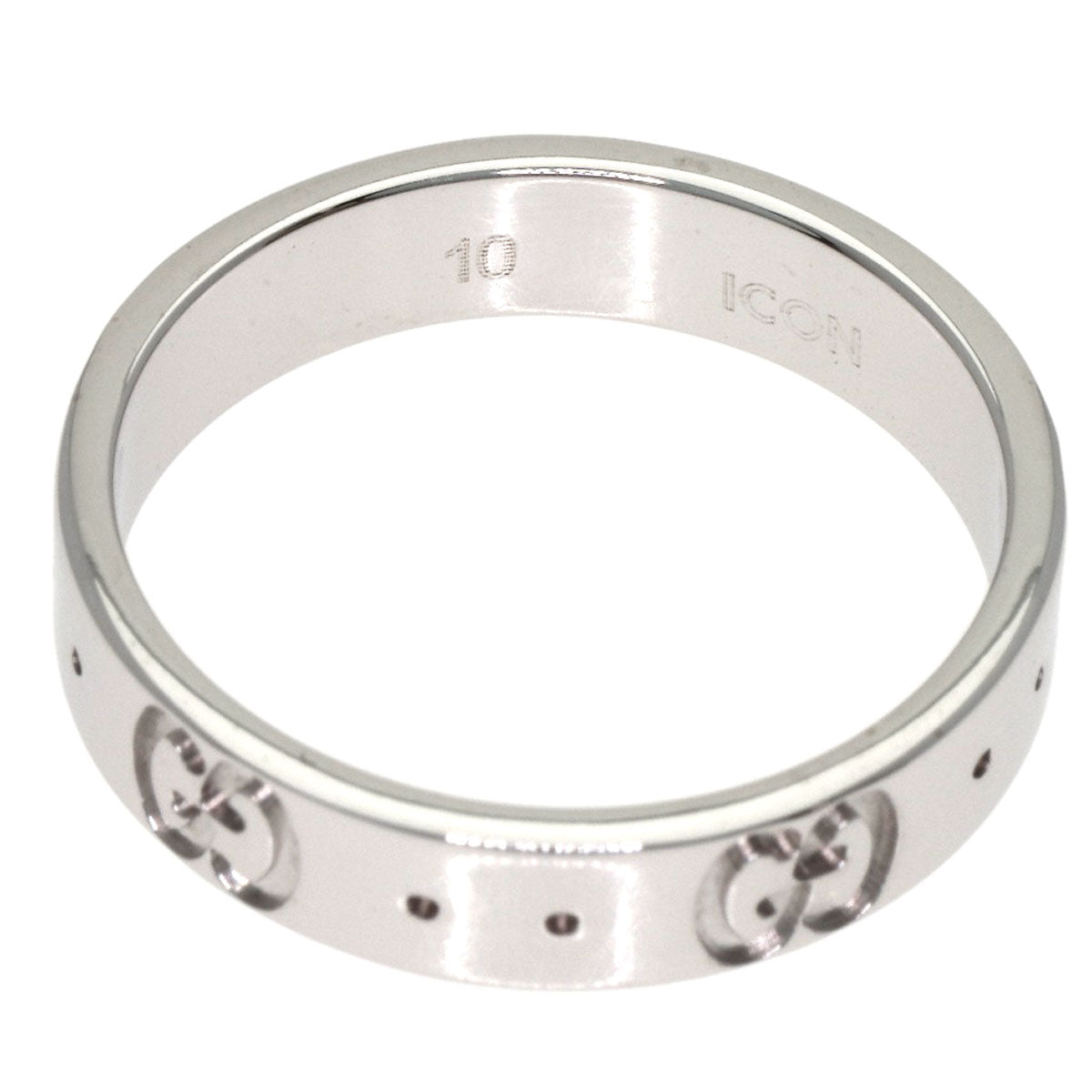 GUCCI Icon # 10 Ring K18 White Gold Ladies [Used]