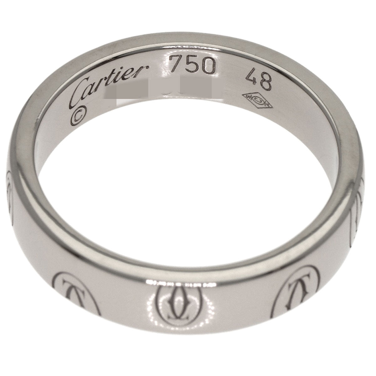 CARTIER Happy Birthday #48 Ring K18 White Gold Ladies [Used]