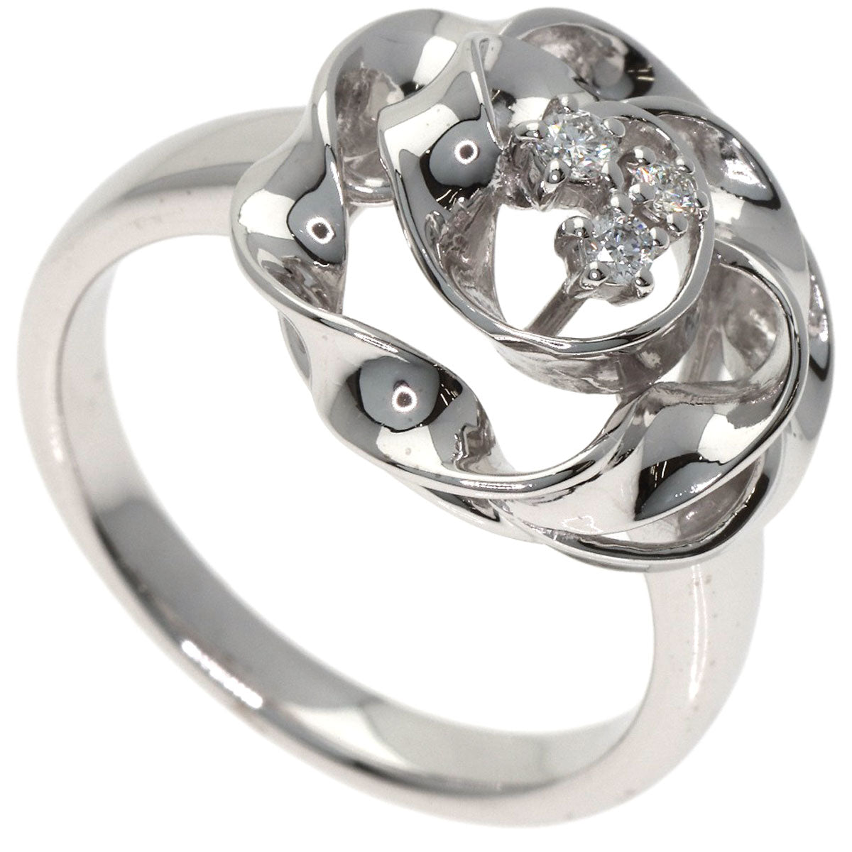 TASAKI Flower motif Diamond Ring K18 White Gold Ladies [Used]