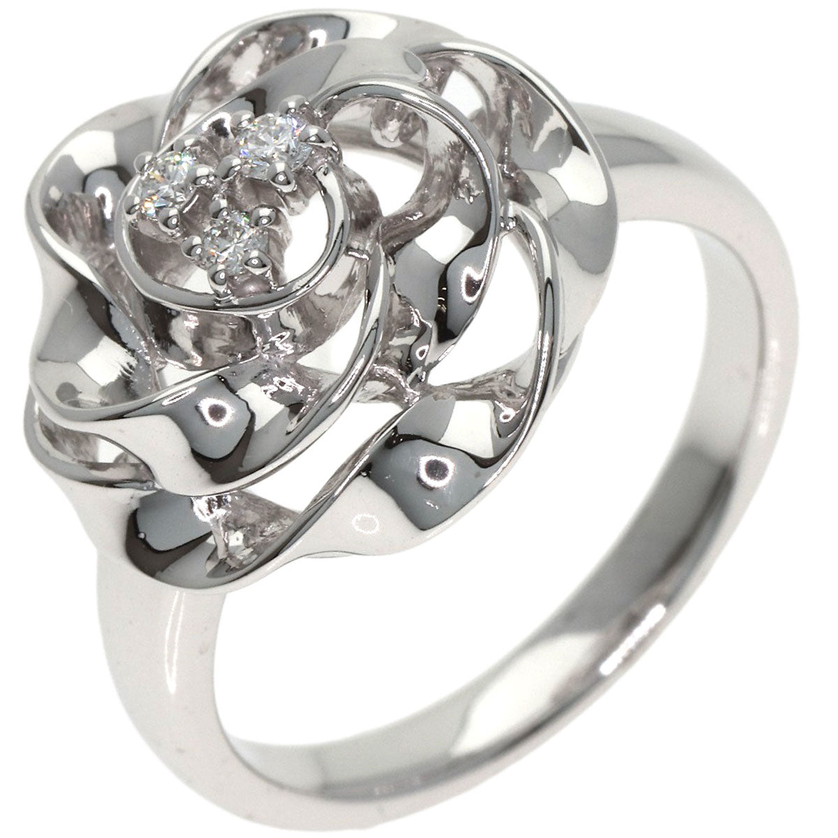 TASAKI Flower motif Diamond Ring K18 White Gold Ladies [Used]