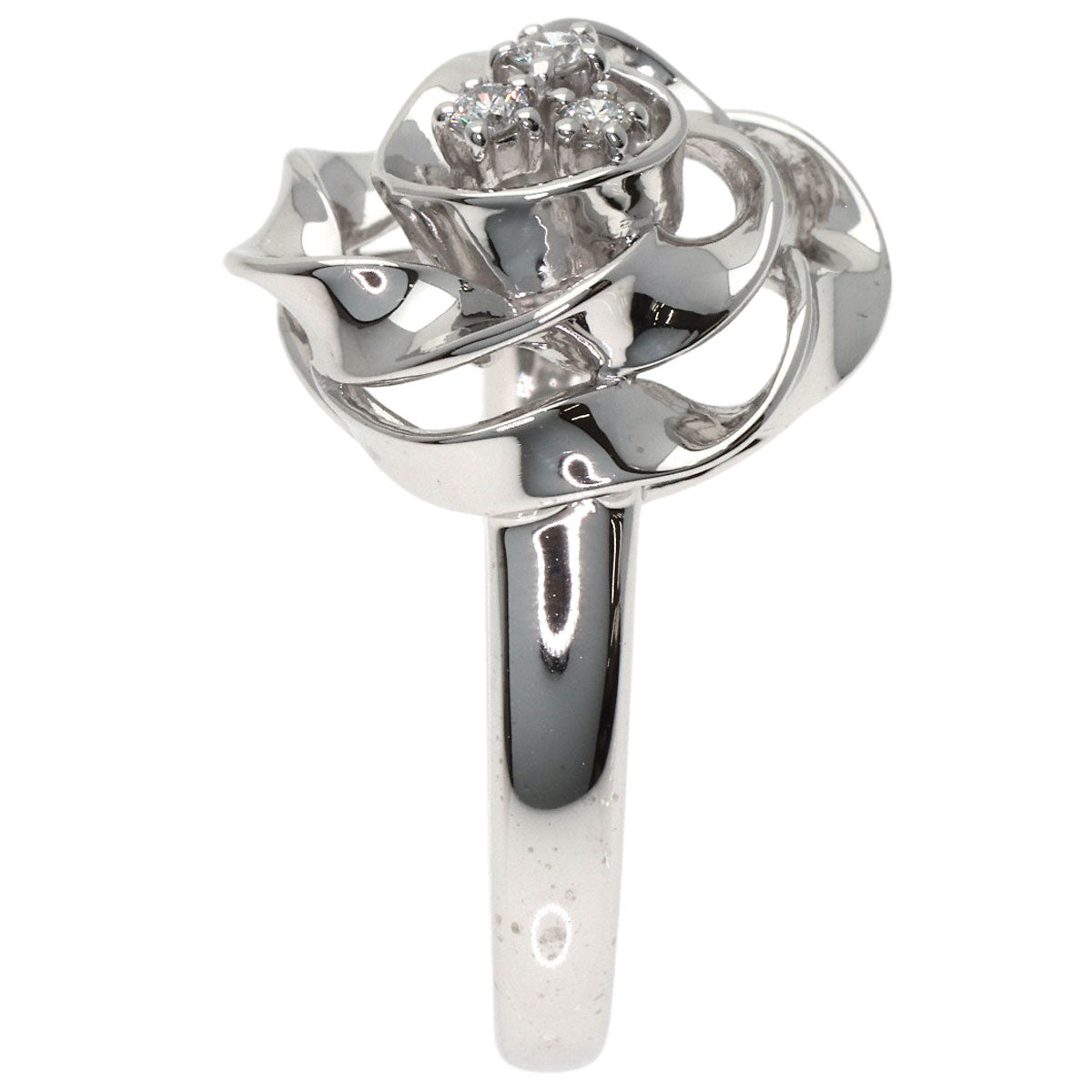 TASAKI Flower motif Diamond Ring K18 White Gold Ladies [Used]