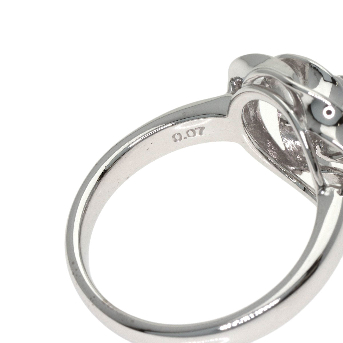 TASAKI Flower motif Diamond Ring K18 White Gold Ladies [Used]