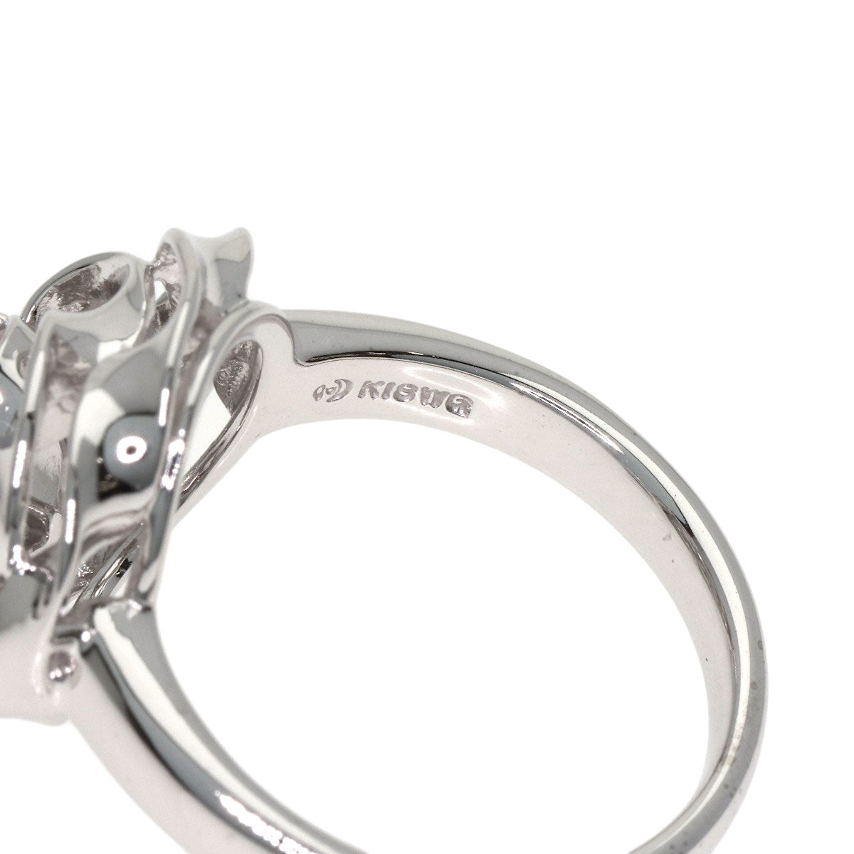 TASAKI Flower motif Diamond Ring K18 White Gold Ladies [Used]
