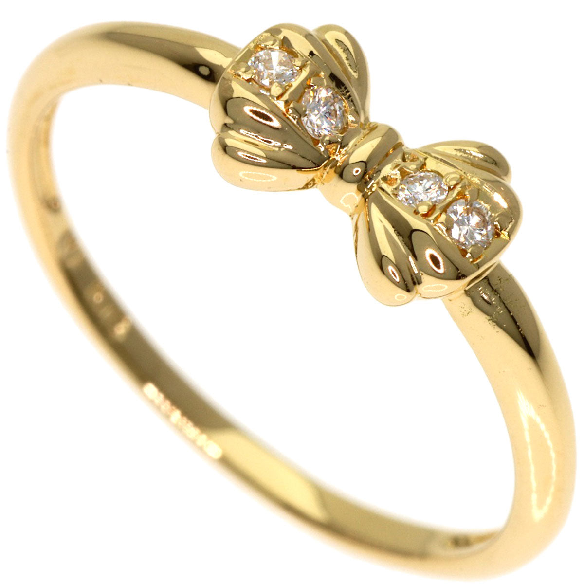 VENDOME Ribbon Diamond Ring K18 Yellow Gold Ladies [Used]