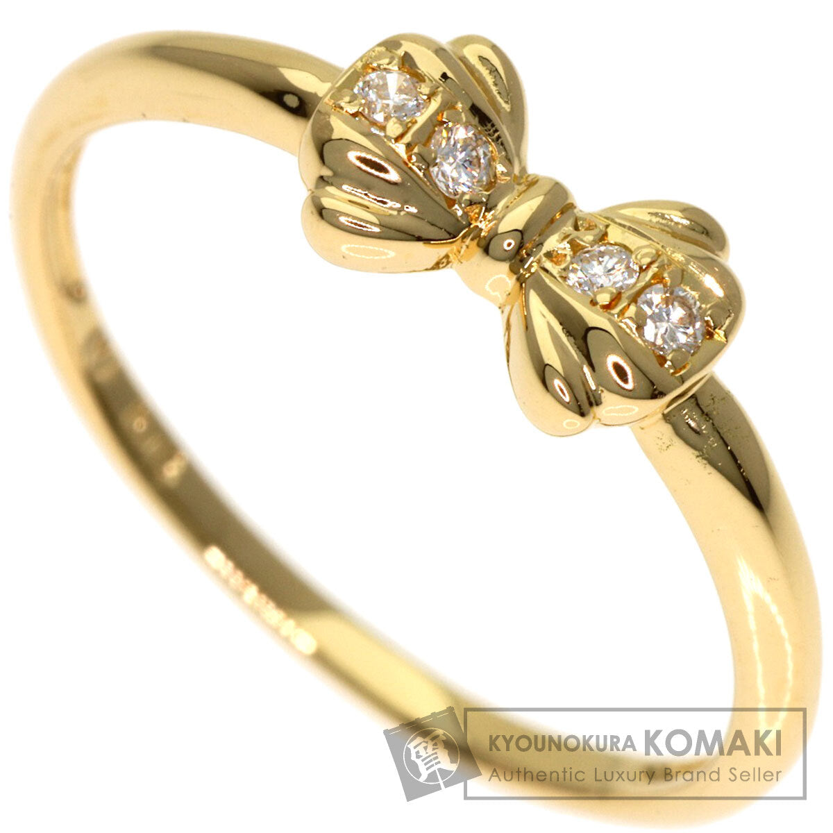 VENDOME Ribbon Diamond Ring K18 Yellow Gold Ladies [Used]