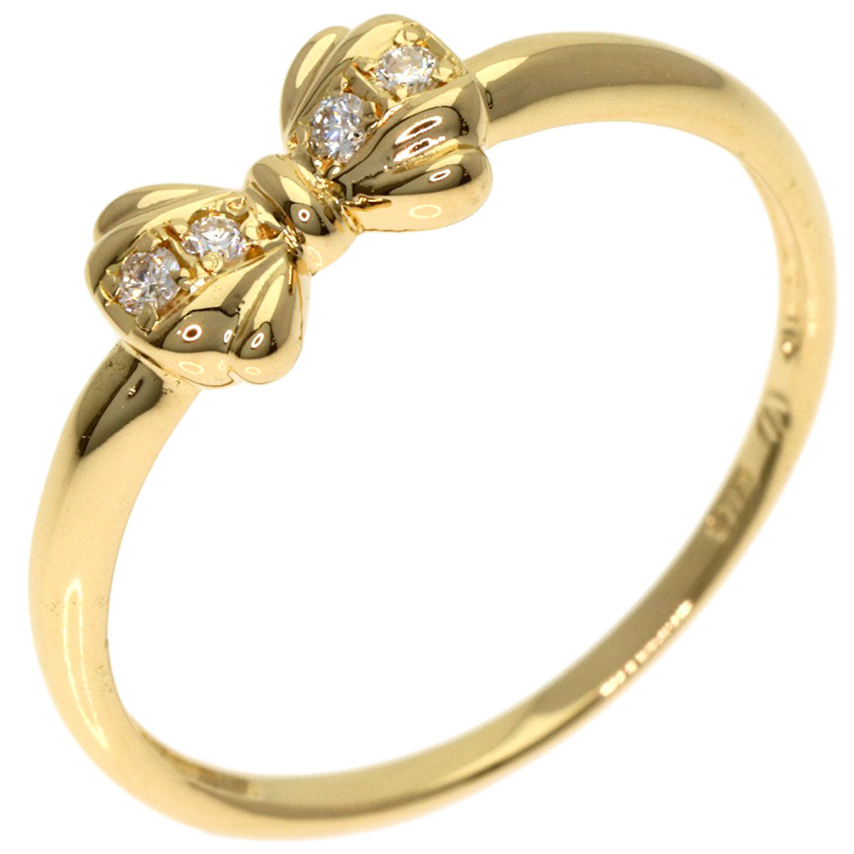 VENDOME Ribbon Diamond Ring K18 Yellow Gold Ladies [Used]
