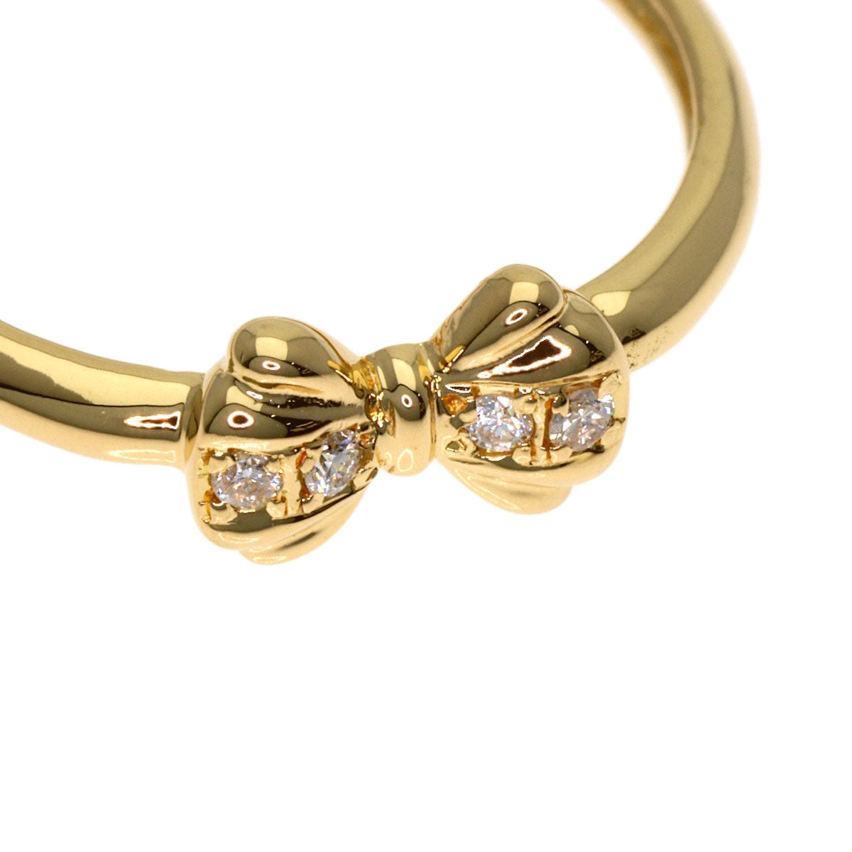 VENDOME Ribbon Diamond Ring K18 Yellow Gold Ladies [Used]