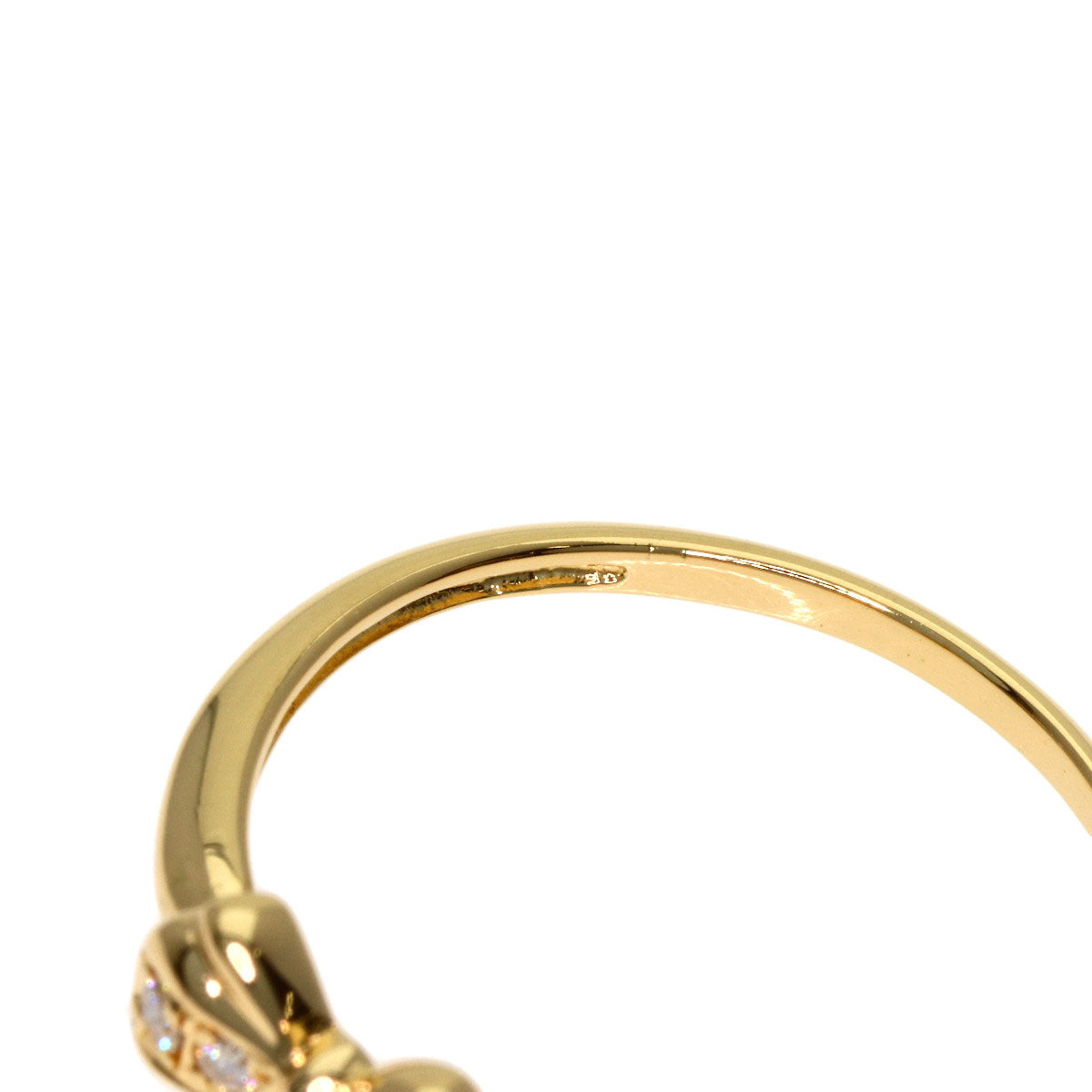 VENDOME Ribbon Diamond Ring K18 Yellow Gold Ladies [Used]