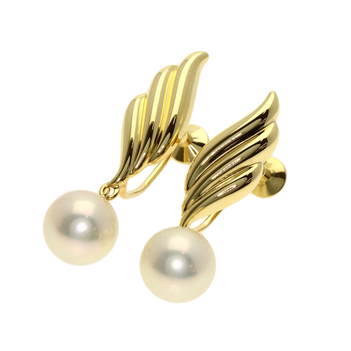 MIKIMOTO Pearl Pearl Earring K18 Yellow Gold Ladies [Used]