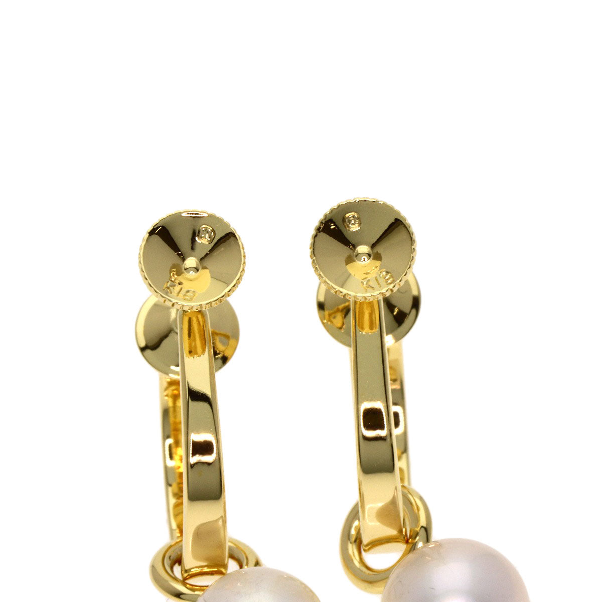 MIKIMOTO Pearl Pearl 2WAY Earring K18 Yellow Gold Ladies [Used]