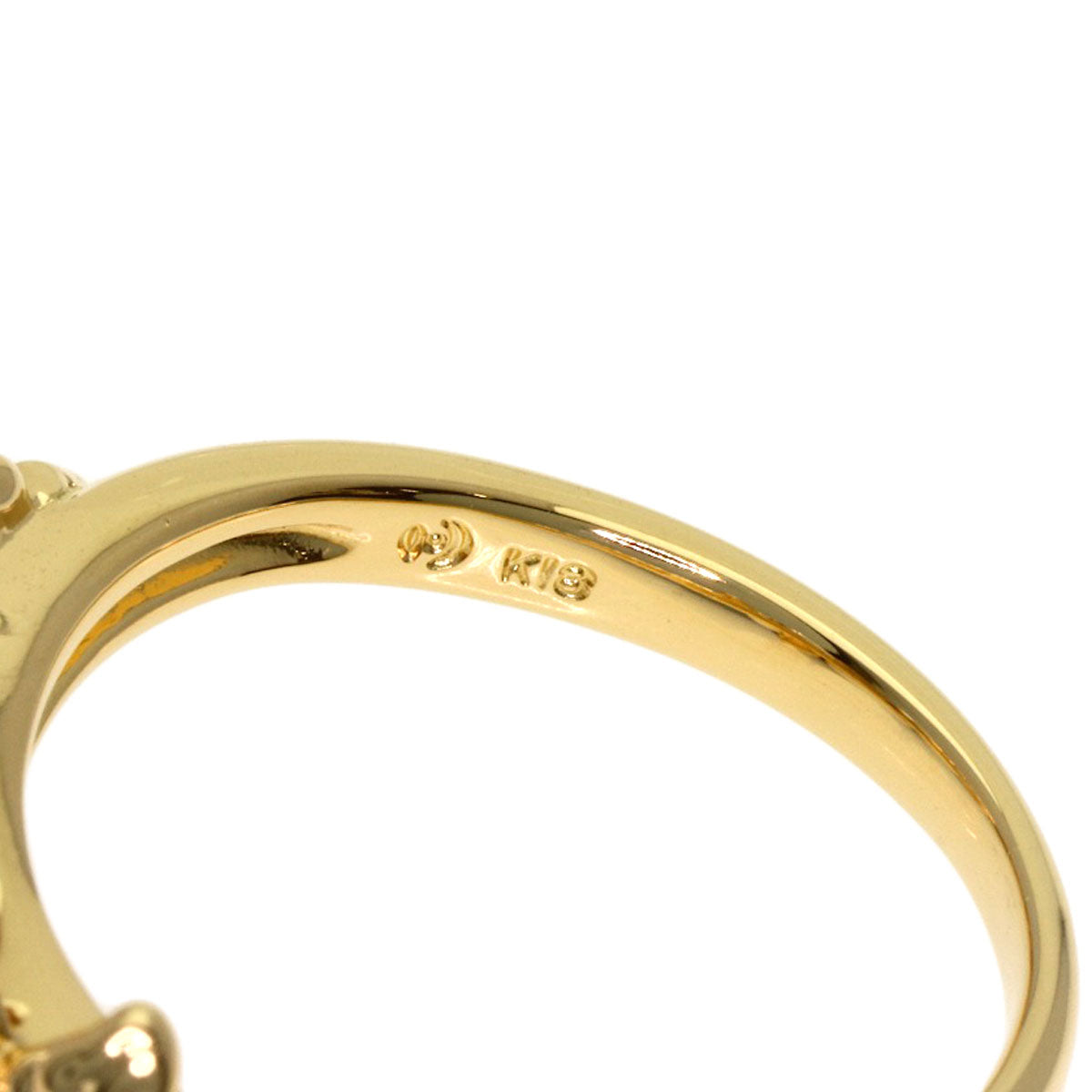 TASAKI Pearl Pearl 2P Diamond Ring K18 Yellow Gold Ladies [Used]