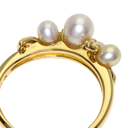 TASAKI Pearl Pearl 2P Diamond Ring K18 Yellow Gold Ladies [Used]