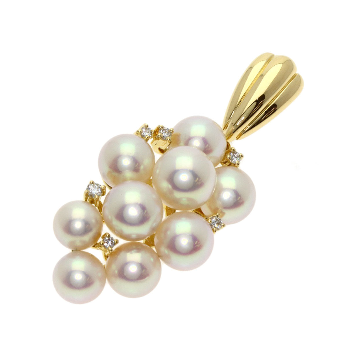 TASAKI Pearl Pearl Diamond Pendant top K18 Yellow Gold Ladies [Used]