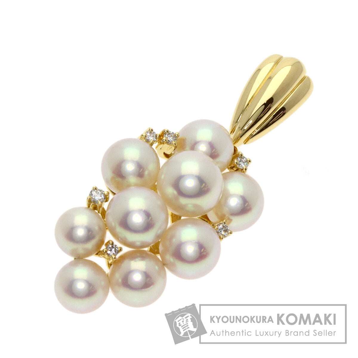 TASAKI Pearl Pearl Diamond Pendant top K18 Yellow Gold Ladies [Used]
