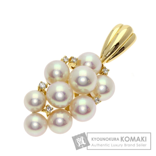 TASAKI Pearl Pearl Diamond Pendant top K18 Yellow Gold Ladies [Used]