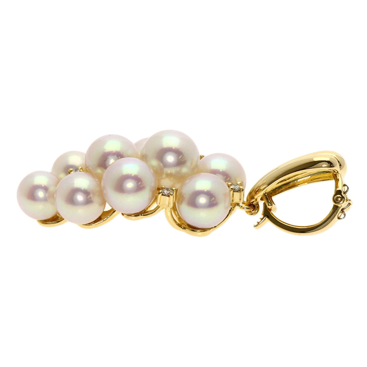TASAKI Pearl Pearl Diamond Pendant top K18 Yellow Gold Ladies [Used]