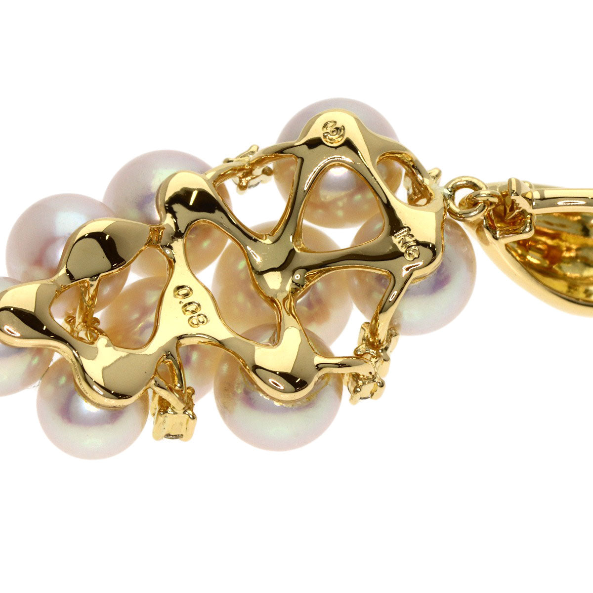 TASAKI Pearl Pearl Diamond Pendant top K18 Yellow Gold Ladies [Used]