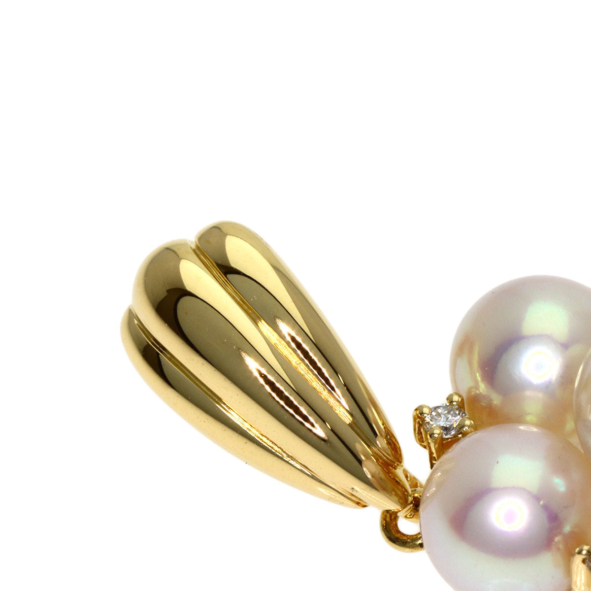 TASAKI Pearl Pearl Diamond Pendant top K18 Yellow Gold Ladies [Used]