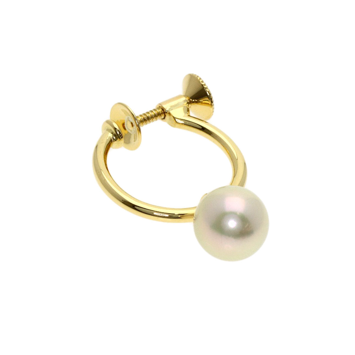 MIKIMOTO Pearl Pearl only one side Earring K18 Yellow Gold Ladies [Used]
