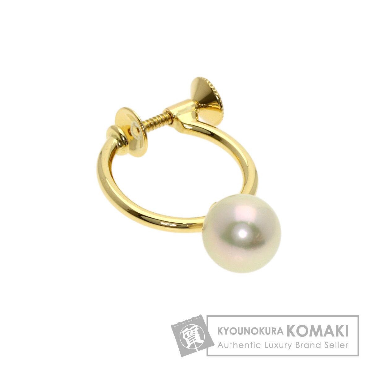 MIKIMOTO Pearl Pearl only one side Earring K18 Yellow Gold Ladies [Used]