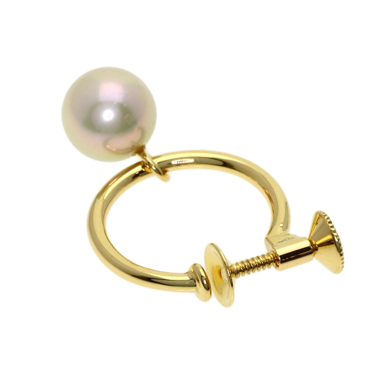 MIKIMOTO Pearl Pearl only one side Earring K18 Yellow Gold Ladies [Used]