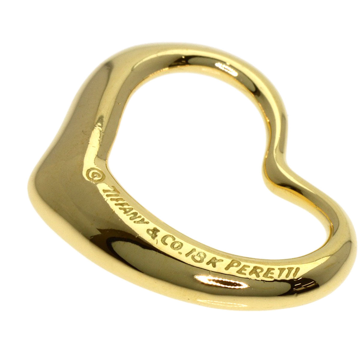 TIFFANY&Co. Open heart Pendant top K18 Yellow Gold Ladies [Used]