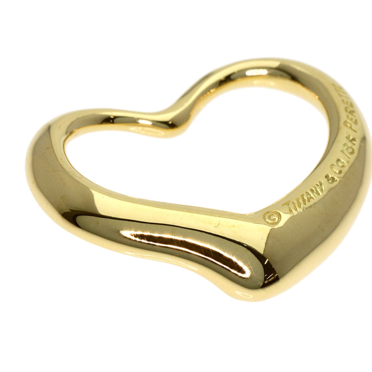 TIFFANY&Co. Open heart Pendant top K18 Yellow Gold Ladies [Used]