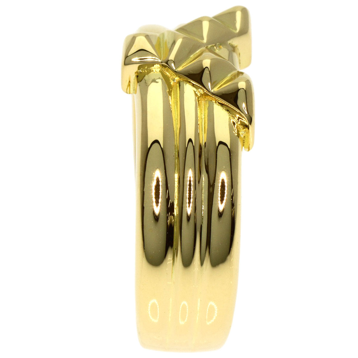 YVES SAINT LAURENT Y motif Ring K18 Yellow Gold Ladies [Used]