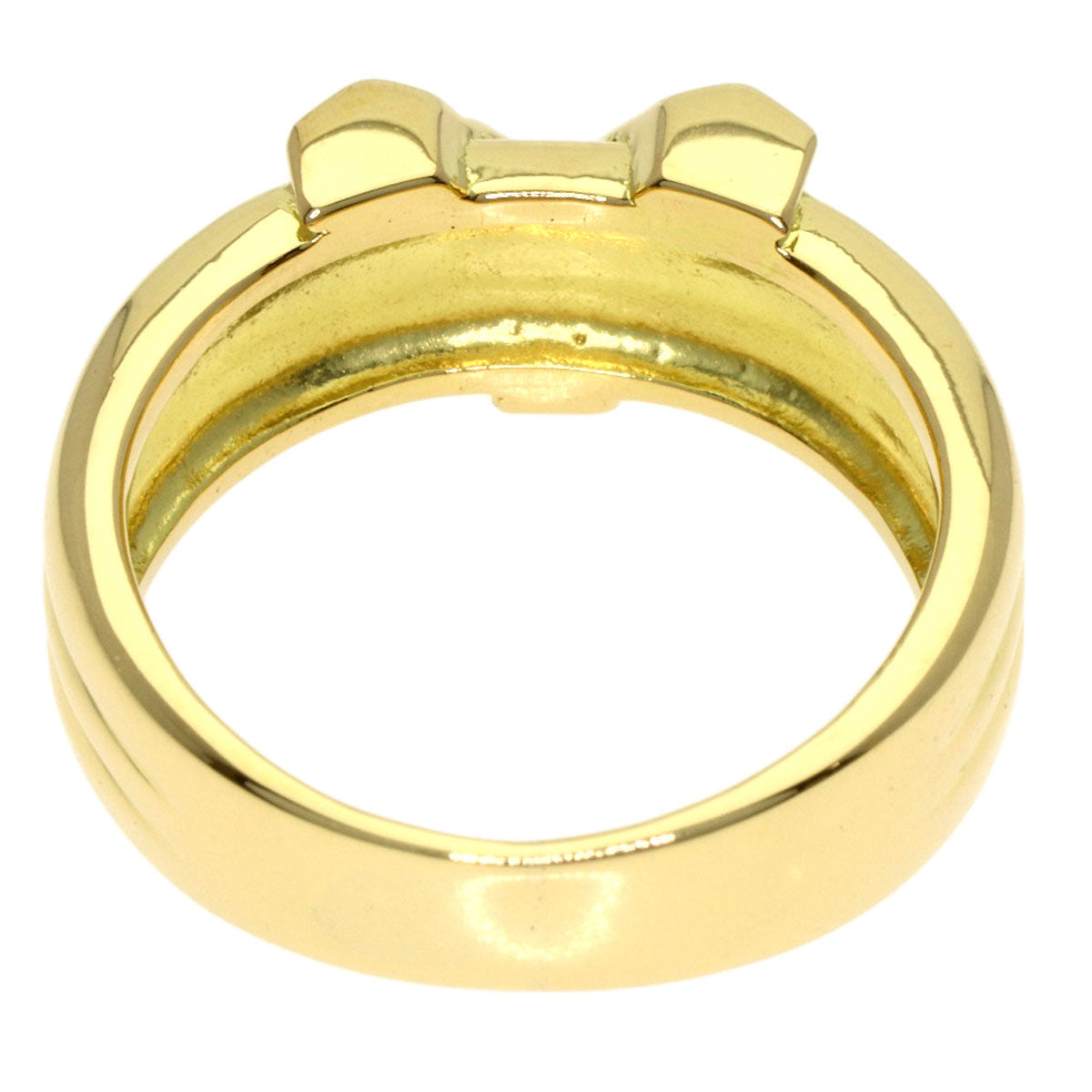 YVES SAINT LAURENT Y motif Ring K18 Yellow Gold Ladies [Used]