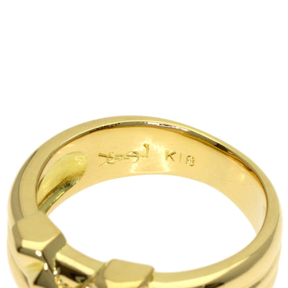 YVES SAINT LAURENT Y motif Ring K18 Yellow Gold Ladies [Used]