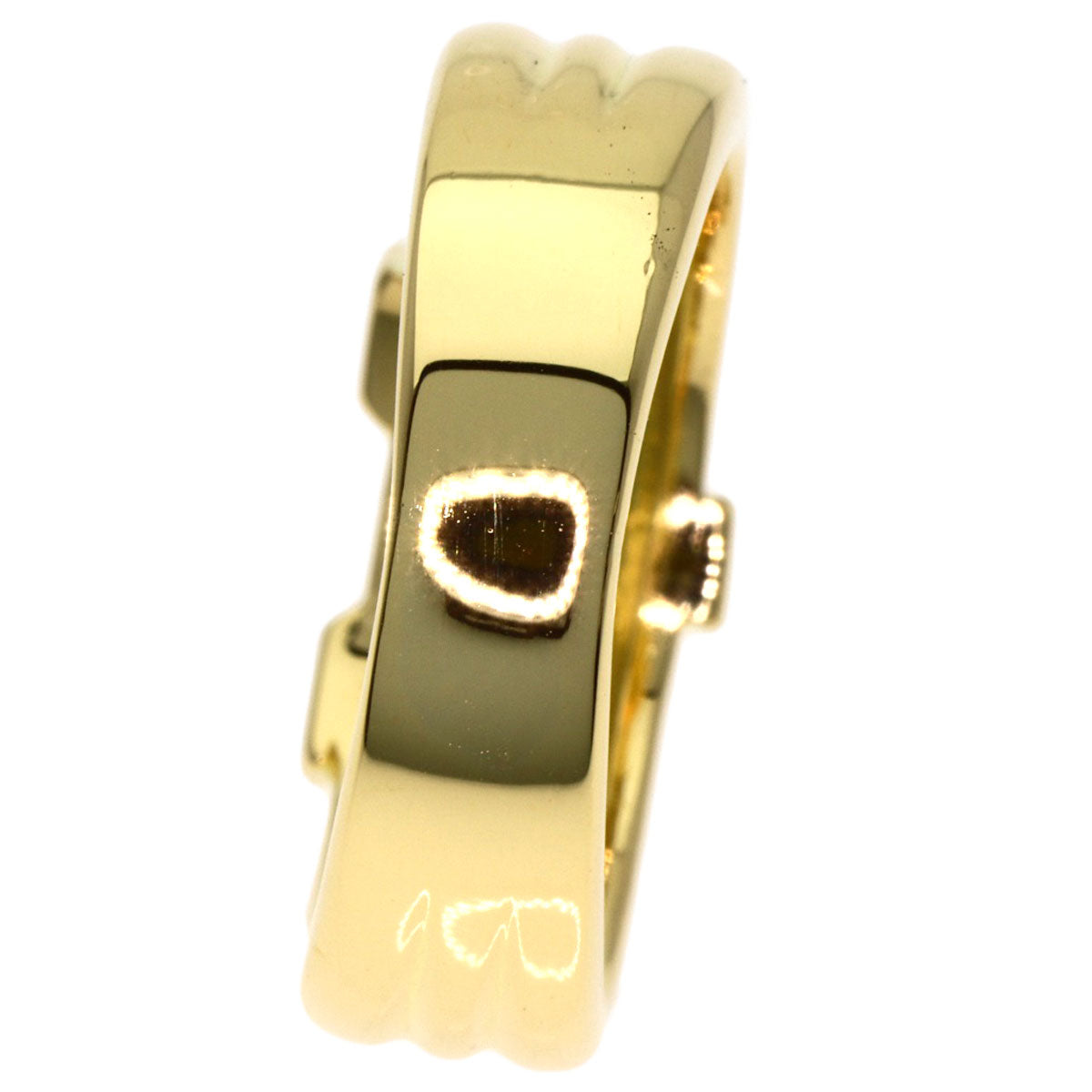 YVES SAINT LAURENT Y motif Ring K18 Yellow Gold Ladies [Used]