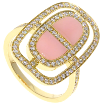 HERMES Chaine d'Ancre Lumiere Pink Opal Diamond Ring K18 Yellow Gold Ladies [Used]