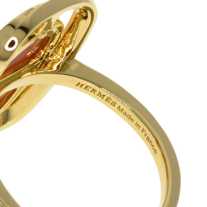 HERMES Chaine d'Ancre Lumiere Pink Opal Diamond Ring K18 Yellow Gold Ladies [Used]
