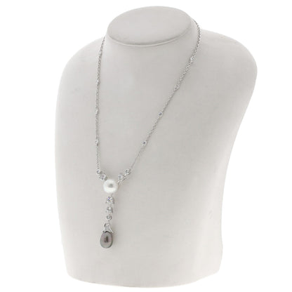 CARTIER Pearl Pearl Diamond Necklace K18 White Gold Ladies [Used]
