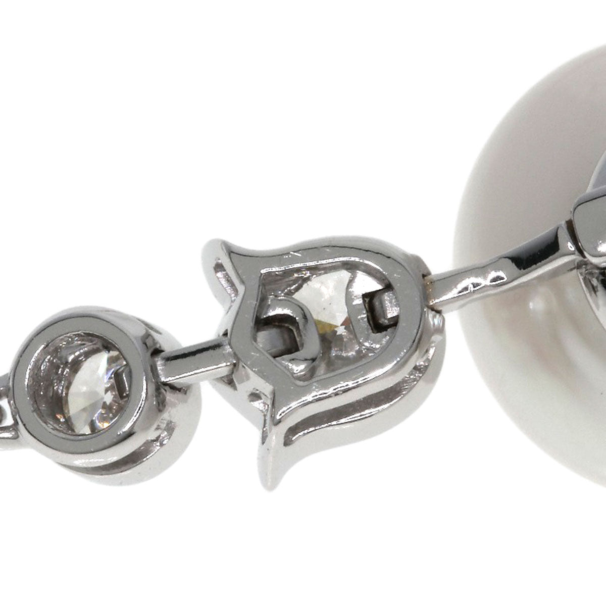 CARTIER Pearl Pearl Diamond Necklace K18 White Gold Ladies [Used]