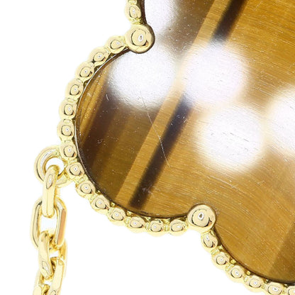 Van Cleef & Arpels Magic Alhambra Tiger's Eye Carnelian Necklace K18 Yellow Gold Ladies [Used]