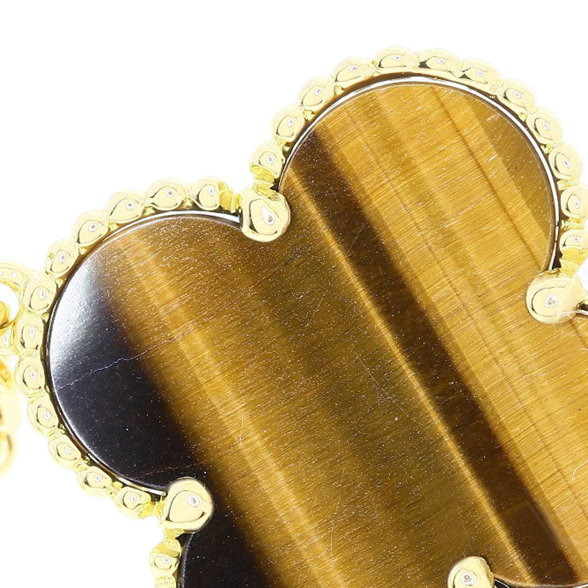 Van Cleef & Arpels Magic Alhambra Tiger's Eye Carnelian Necklace K18 Yellow Gold Ladies [Used]