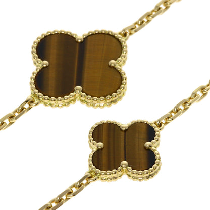 Van Cleef & Arpels Magic Alhambra Tiger's Eye Carnelian Necklace K18 Yellow Gold Ladies [Used]