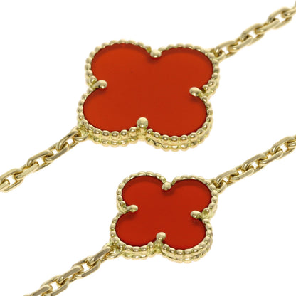 Van Cleef & Arpels Magic Alhambra Tiger's Eye Carnelian Necklace K18 Yellow Gold Ladies [Used]