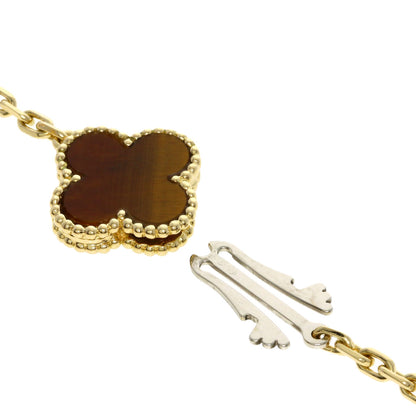 Van Cleef & Arpels Magic Alhambra Tiger's Eye Carnelian Necklace K18 Yellow Gold Ladies [Used]