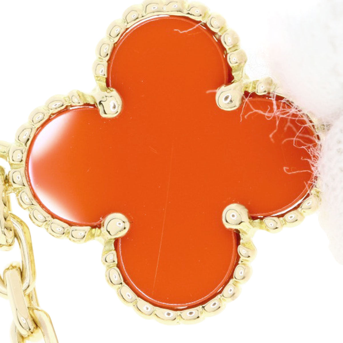 Van Cleef & Arpels Magic Alhambra Tiger's Eye Carnelian Necklace K18 Yellow Gold Ladies [Used]