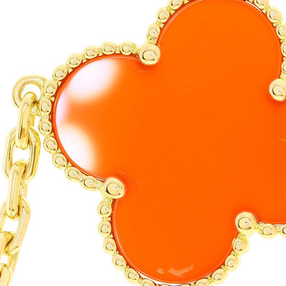 Van Cleef & Arpels Magic Alhambra Tiger's Eye Carnelian Necklace K18 Yellow Gold Ladies [Used]