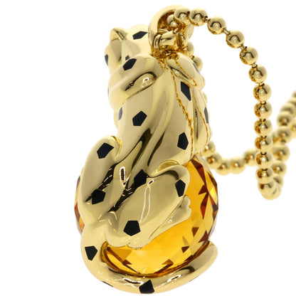 CARTIER PANTHERE Citrin Tsavorite Garnet Diamond Necklace K18 Yellow Gold Ladies [Used]