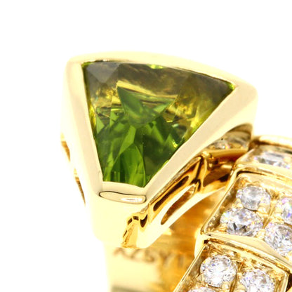 BVLGARI Serpenti Peridot Diamond L size Necklace K18 Yellow Gold Ladies [Used]
