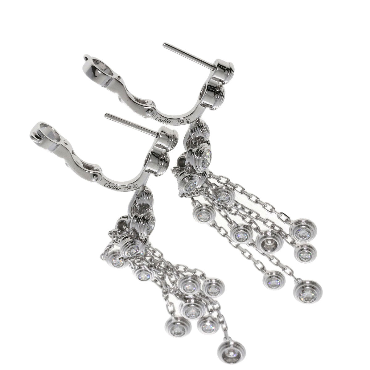 CARTIER Diaman Leger Diamond earring K18 White Gold Ladies [Used]